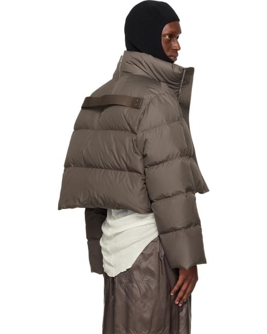 Moncler Brown Moncler Rick Owens Cropped Cyclopic Jacket for men