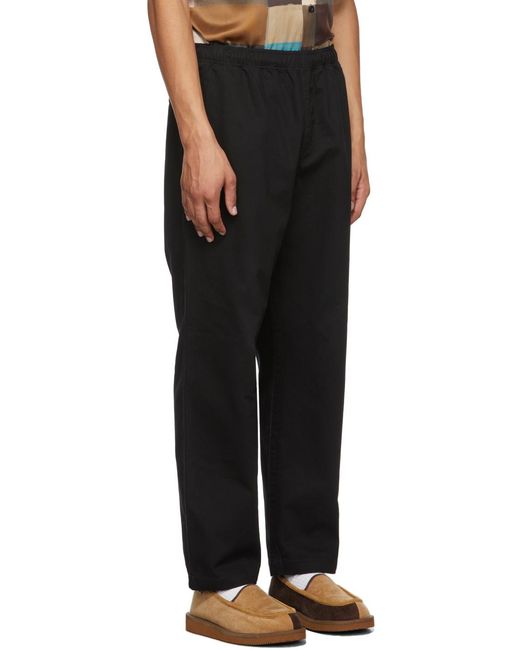 Stussy Black High-Waisted Casual Pants for men