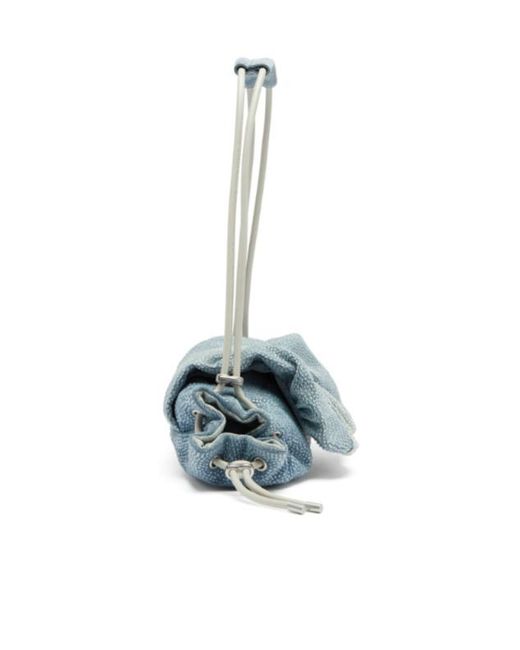 DIESEL Blue Small Scrunch-D Crystal-Embellished Shoulder Bag