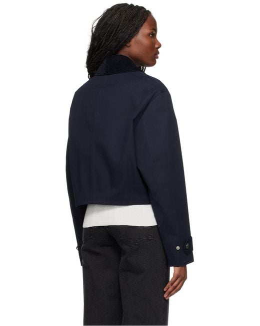 AMI Blue Ami Long Sleeved Short Jacket