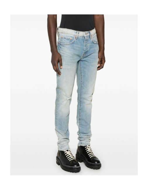 Purple Brand Blue Distressed Jeans for men
