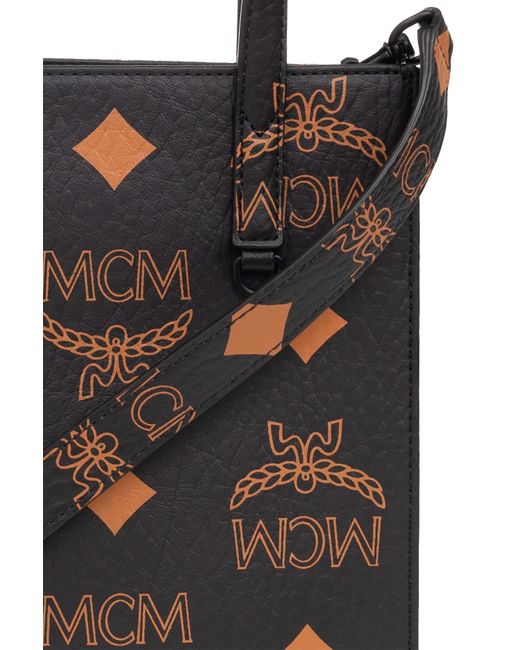 MCM Black Logo Shoulder Bag for men