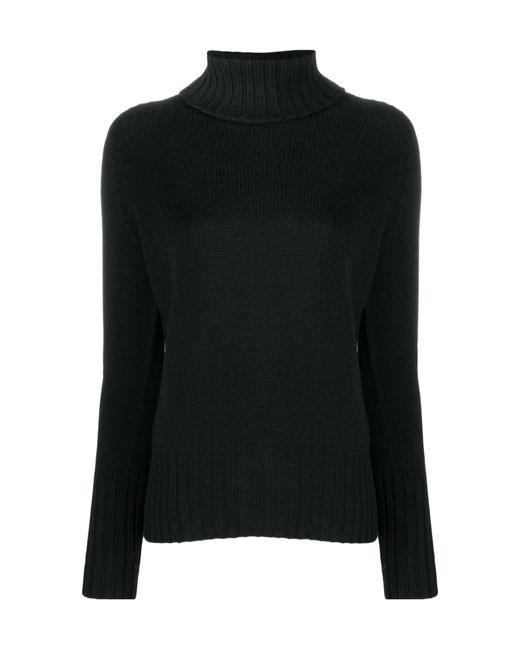 Drumohr Black Long-Sleeve High-Neck Sweater