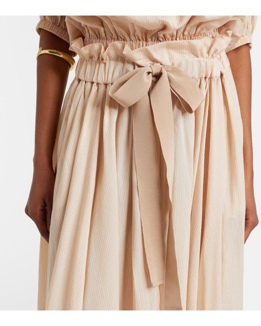 Patou Natural Striped Maxi Skirt