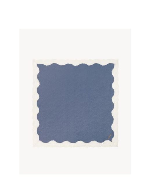 Chloé Purple Scalloped-Edge Silk Scarf