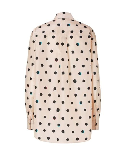 Fendi White Falena Dots Printed Long Sleeved Shirt