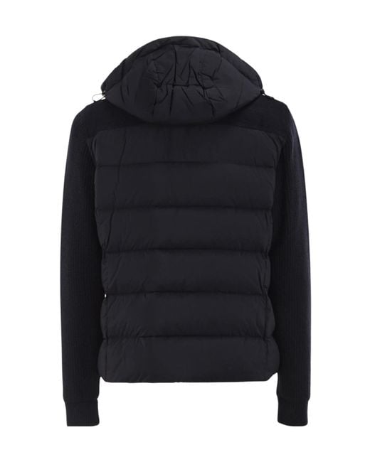 Moorer Black Allori-Lsm Quilted Rib-Knit Jacket for men