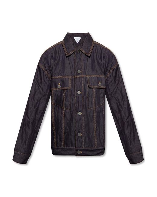 Bottega Veneta Blue Buttoned Denim Jacket for men