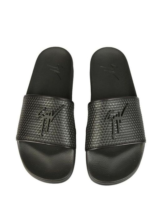 Giuseppe Zanotti Black Grain Flip-Flop for men