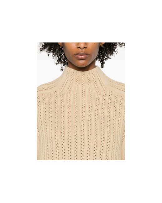 Max Mara Natural Hodeida High Neck Cropped Cardigan