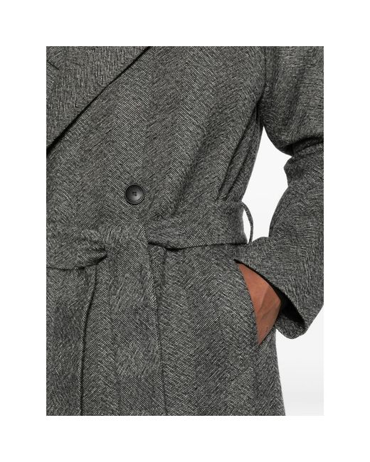 Tagliatore Gray Long-Sleeved Coat for men