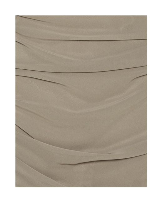 ROTATE BIRGER CHRISTENSEN Natural Chiffon Draped Mini Skirt