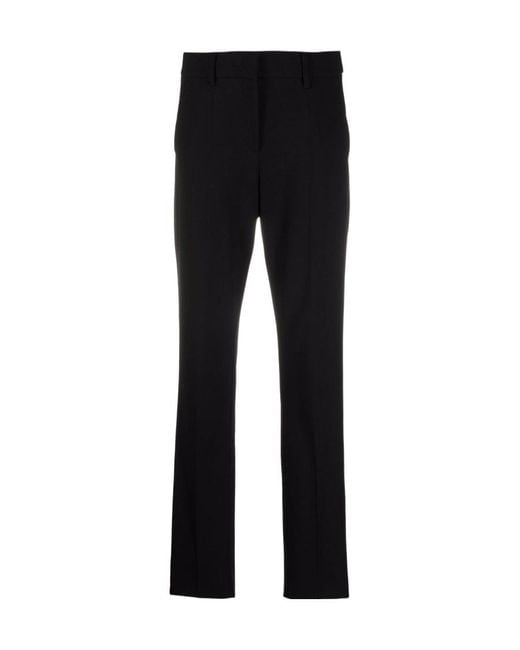 Emporio Armani Black High-Waisted Tapered Trousers
