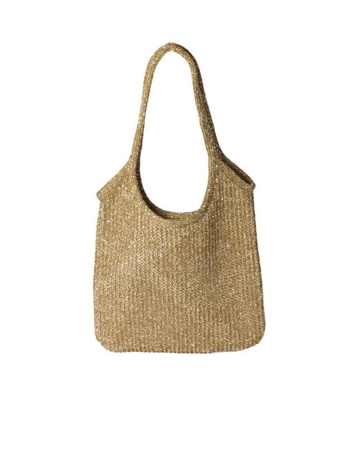 Miu Miu Natural Ivy Sequin Mesh Bag