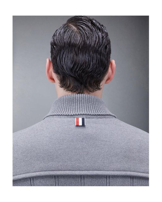 Thom Browne Blue Fine-Ribbed Shirt Jacket for men