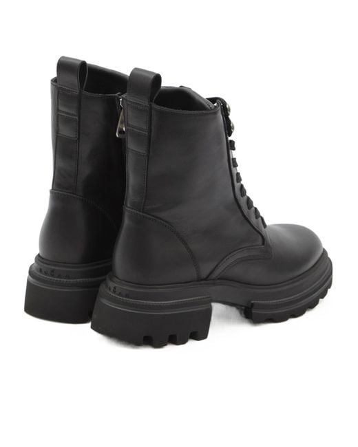 Hogan Black Chunky-Sole Lace-Up Ankle Boots