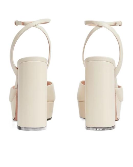 Gucci White Horsebit Platform Sandal