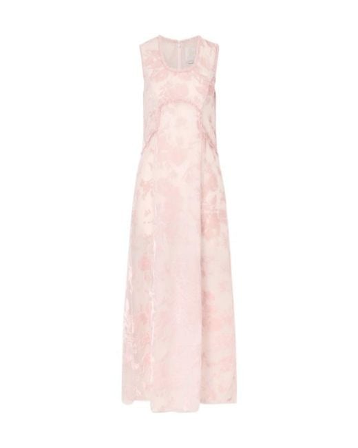 Anna Sui Pink Vintage-Style Midi Dress