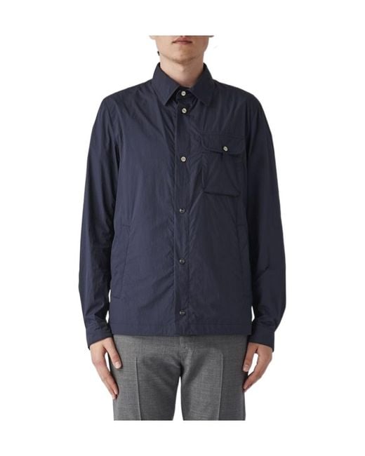 Herno Blue Chest Pocket Lightweight Coat for men