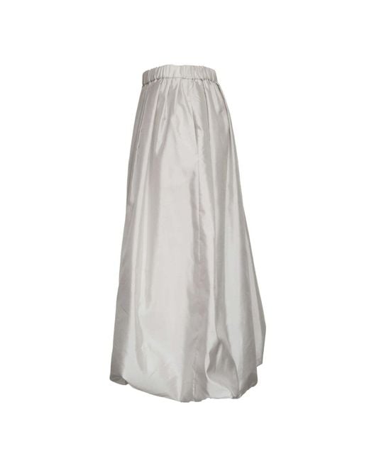 Max Mara White Elastic Waist Gathered Skirt