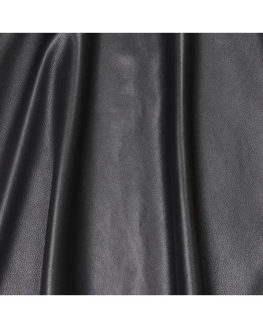 Balenciaga Black A-Line Leather Skirt