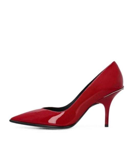 Pinko Red Patent Pointed-Toe Heeled Pumps