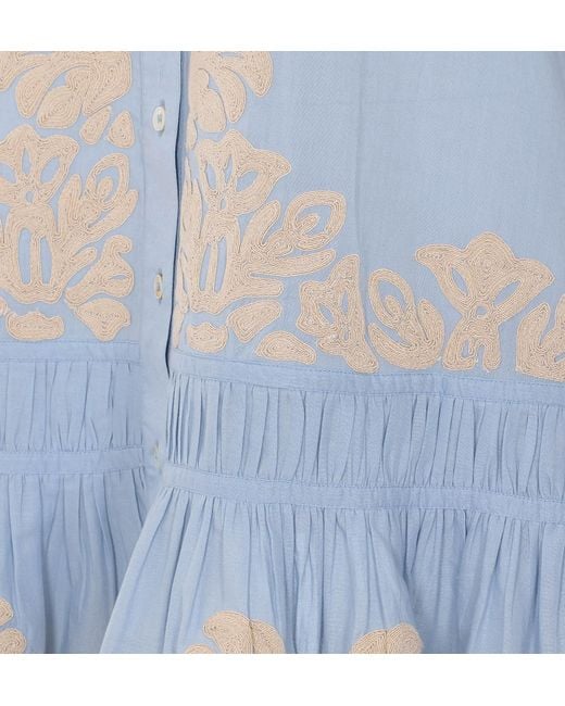 Sea Blue Alexandra Embroidered Mini Dress