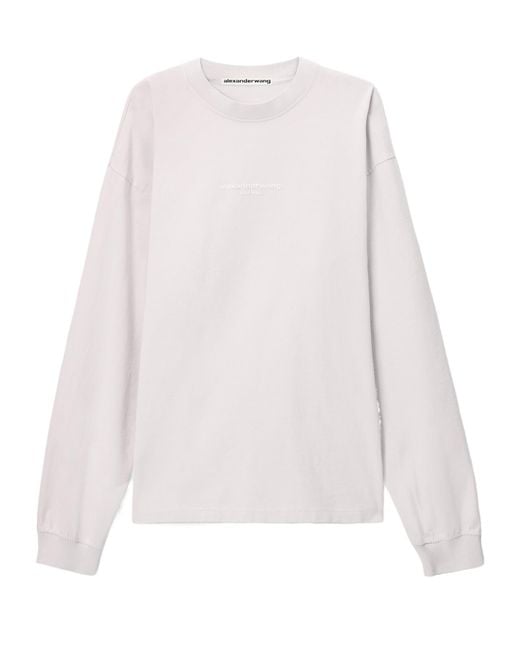 Alexander Wang White Crewneck Long-Sleeved T-Shirt