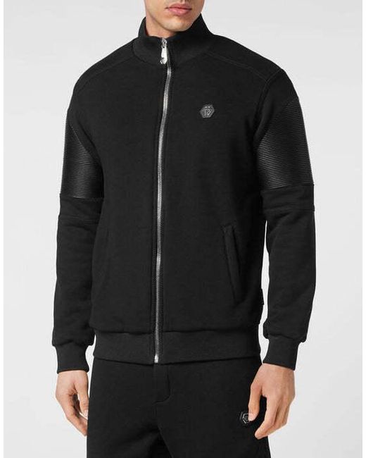 Philipp Plein Black Long-Sleeved Sportswear And Trouser Sets for men