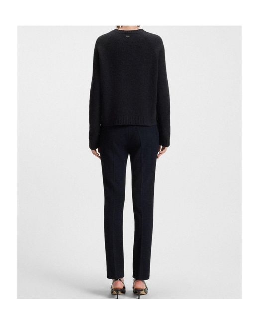 Boss Black Crew Neck Cropped Knit Sweater