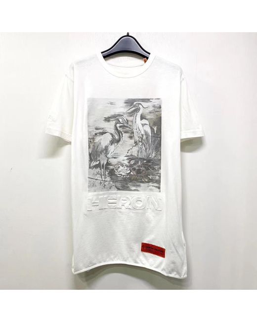 Heron Preston White Logo Embossed T-Shirt for men