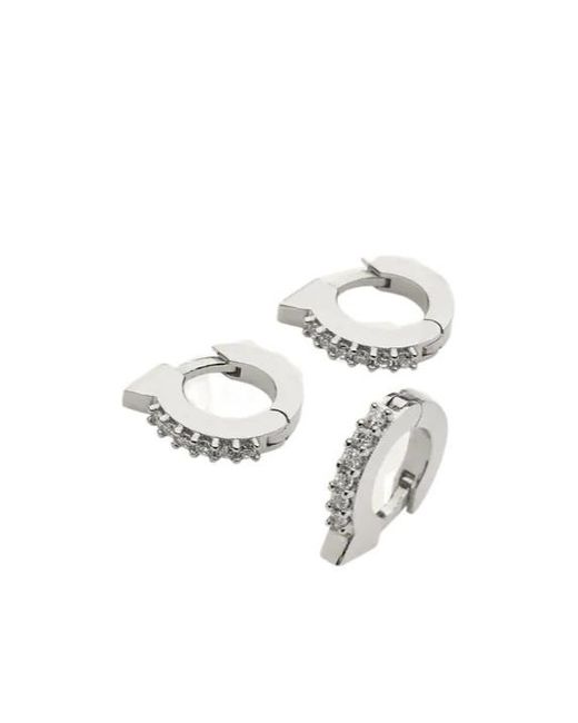 Ferragamo White Crystal Inlaid Earrings