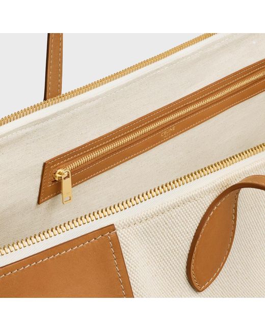 Céline White Cabas Frame East West
