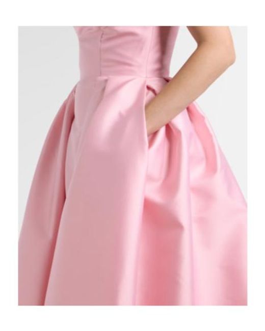 Monique Lhuillier Pink Strapless Bustier Gown