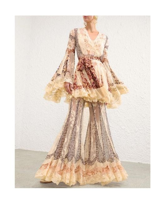 Zimmermann Natural Valiant Panelled Wrap Mini Dress