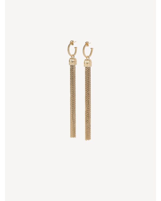 Balmain Metallic Brass Tassel Earrings