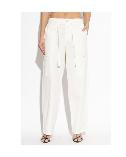Jil Sander White Cargo Trousers