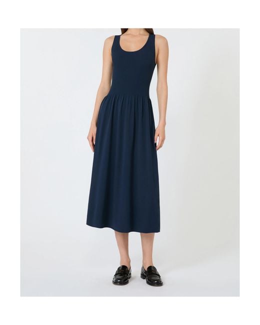 Weekend by Maxmara Blue Long Viscose Yarn Dress