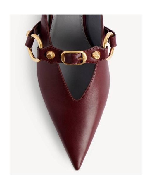 Balenciaga Brown City Buckled Pointed Mules