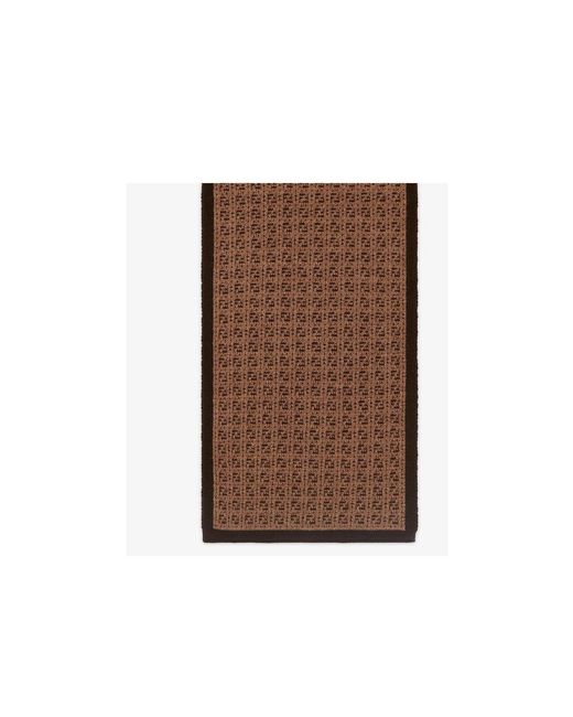 Fendi Brown Intarsia Ff-Logo Knit Scarf for men
