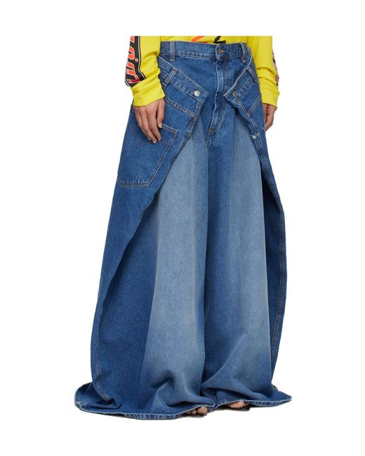 Lu'u Dan Blue Maxi X Maxi X Maxi Belt Loop Jeans for men