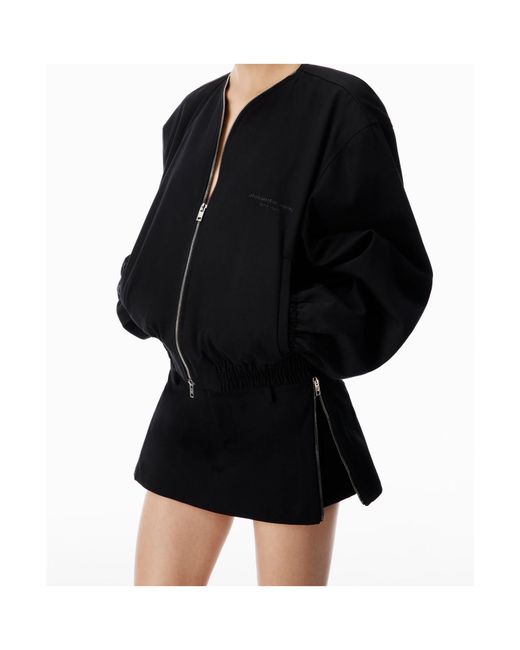 Alexander Wang Black Zip-Up Bomber Jacket