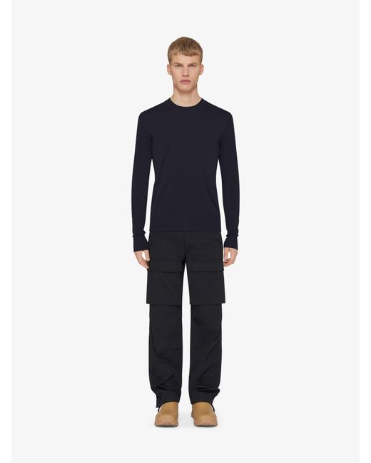 Givenchy Blue 4G Embroidered Crewneck Sweatshirt for men