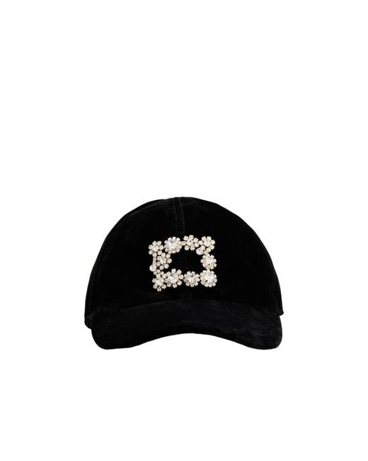 Roger Vivier Black Efflorescence Baseball Cap