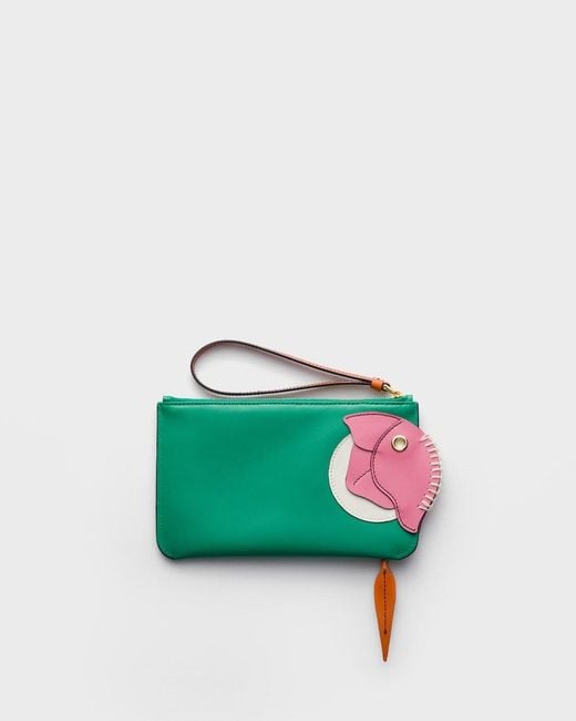 Prada Green Busta Con Lampo Fish Wrist Pouch