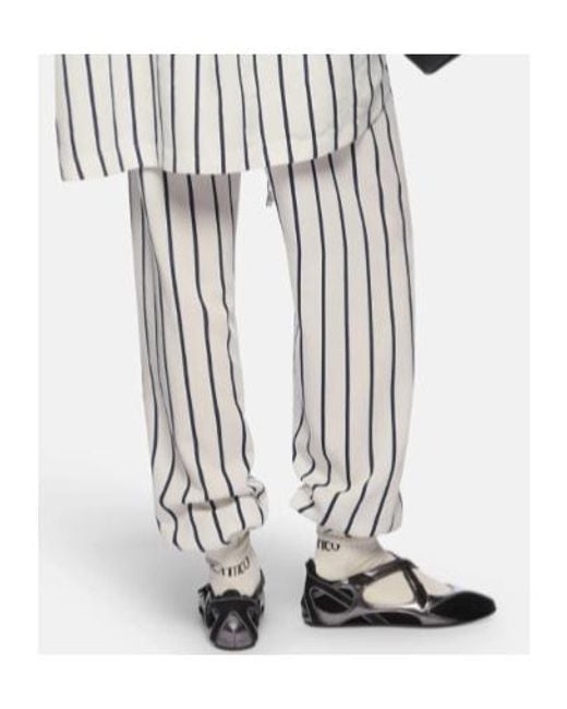 The Attico White Striped Casual Pants
