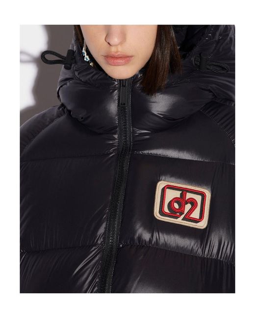 DSquared² Blue Hooded Down Jacket