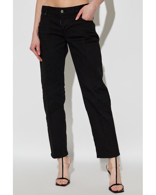 DSquared² Black Jenna Straight Leg Jeans