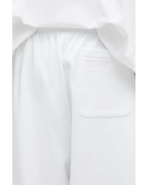 Vetements White Elastic Waist Casual Pants for men