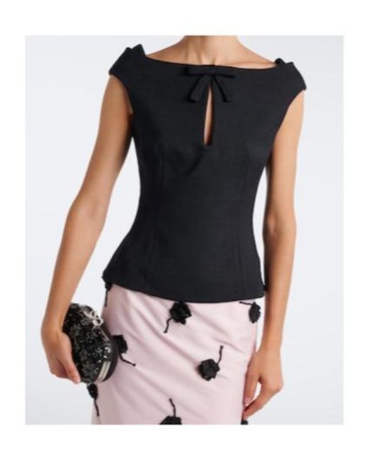 ShuShu/Tong Black Bow-Detail Off-Shoulder Top